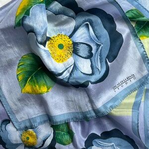 Oscar de la Renta Floral Silk Scarf